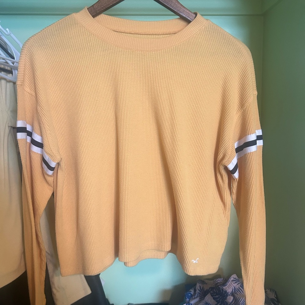 Hollister Mustard Waffle Knit Top